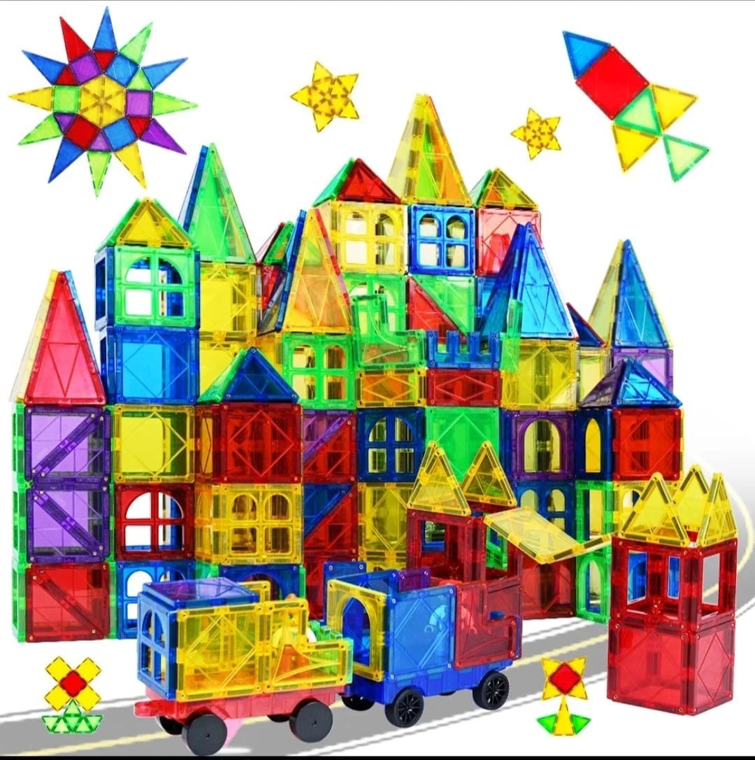 Buy Magnetic Tiles Building Blocks Set – 3D STEM Construction Toy ...