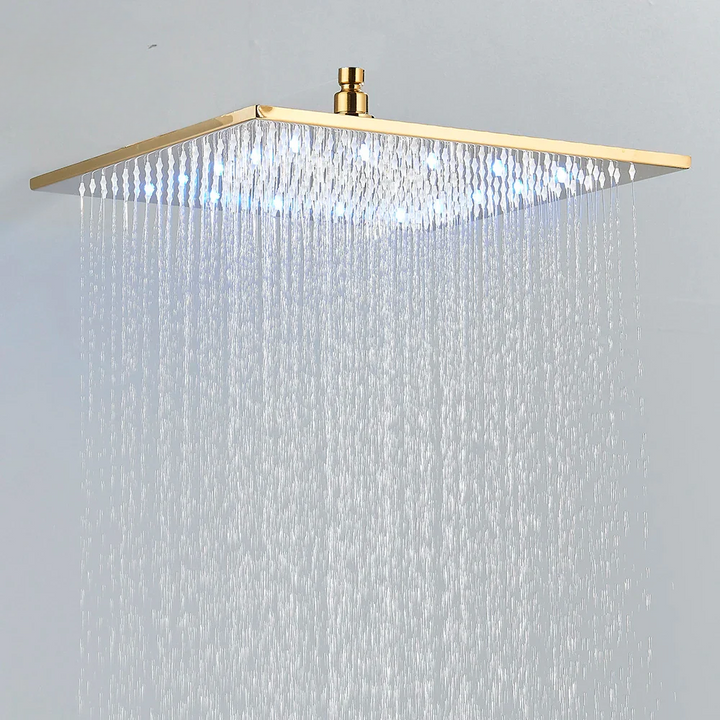 16" LED Rainfall Shower Head Color-Changing