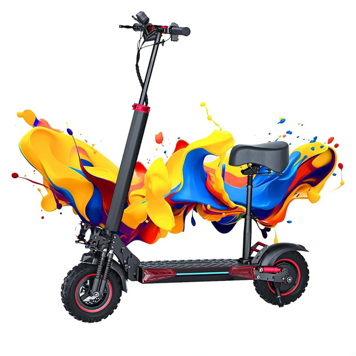 1200W Off-road Electric Scooter with Seat, 48V 21Ah Battery, Max speed 30Mph, Range 35Miles, Foldable Commuter E-scooter