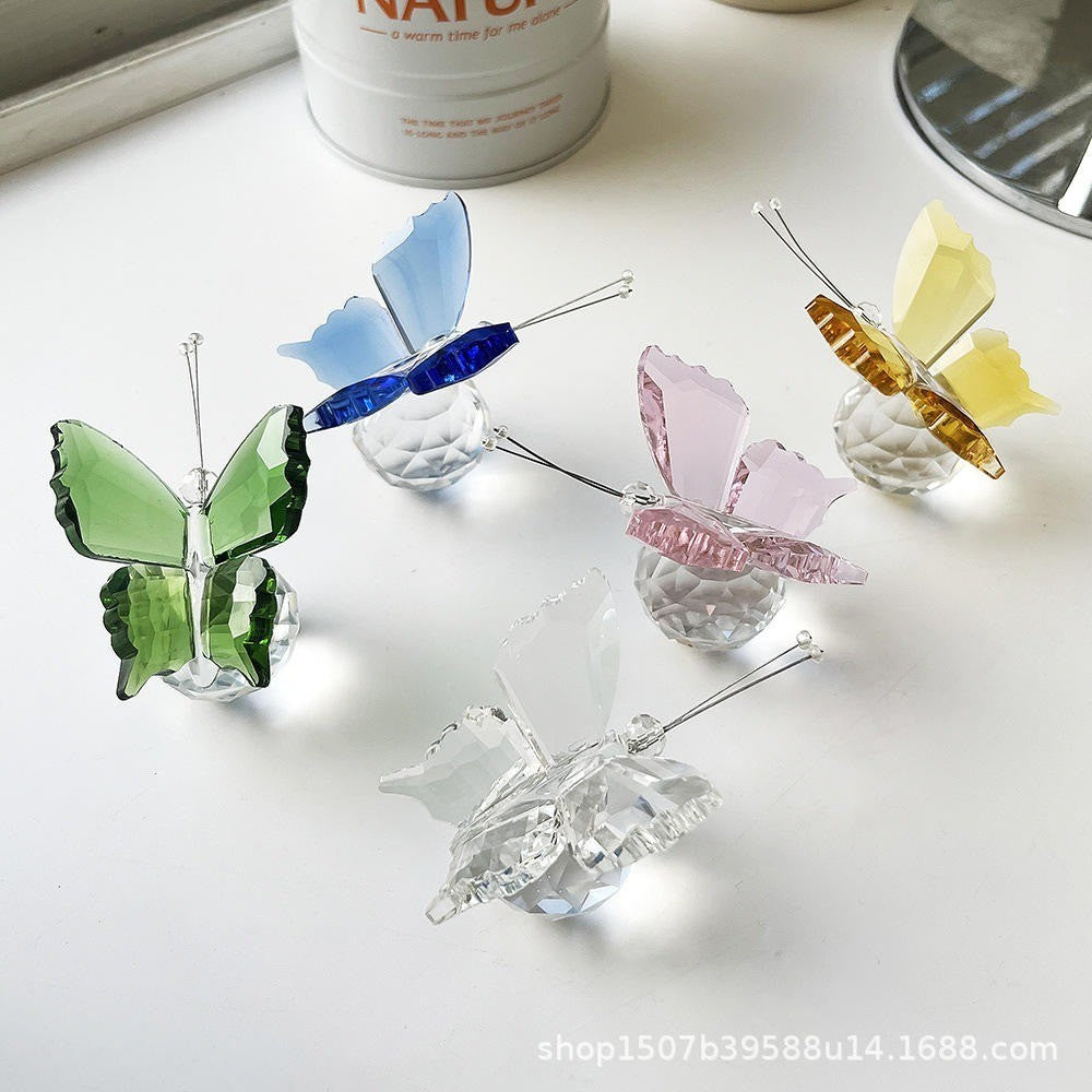Butterfly Figurine Glass Ornament