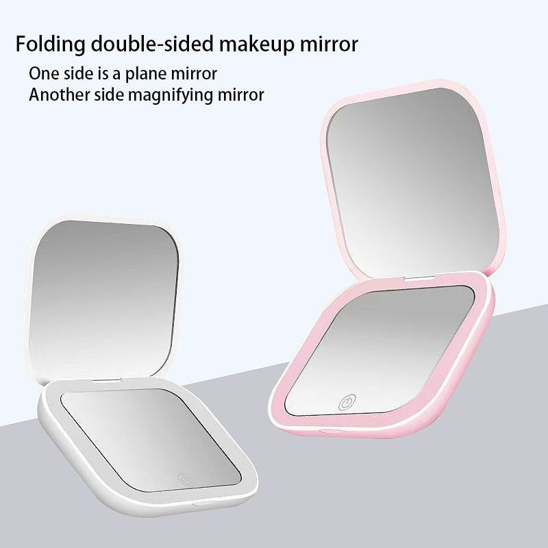 portable folding square makeup mirror