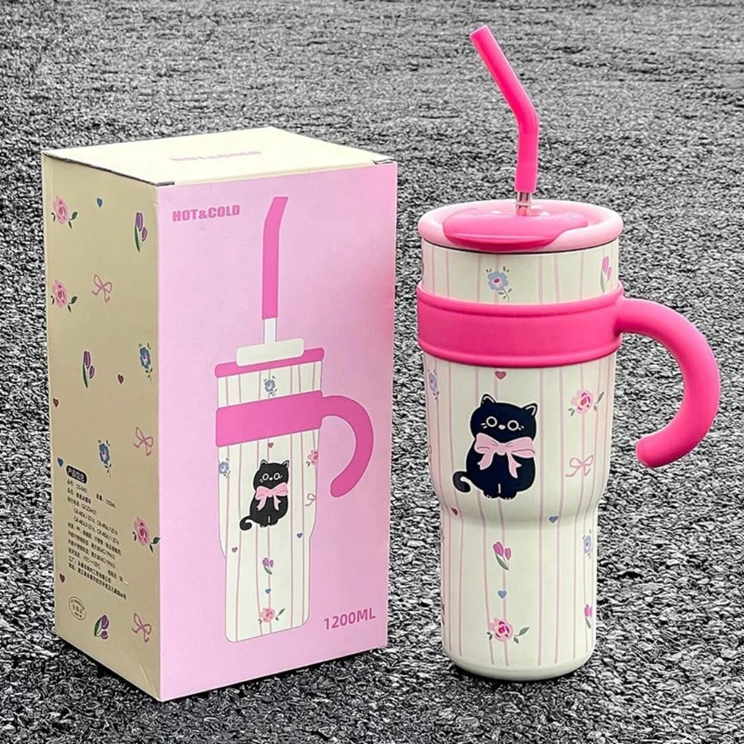 Black Cat Cartoon Tumbler