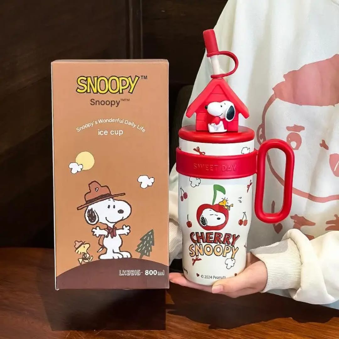 Cherry Snoopy & Shinchan Cartoon Insulated Mug 