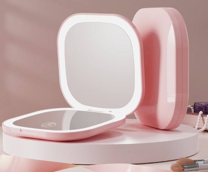 portable folding square makeup mirror