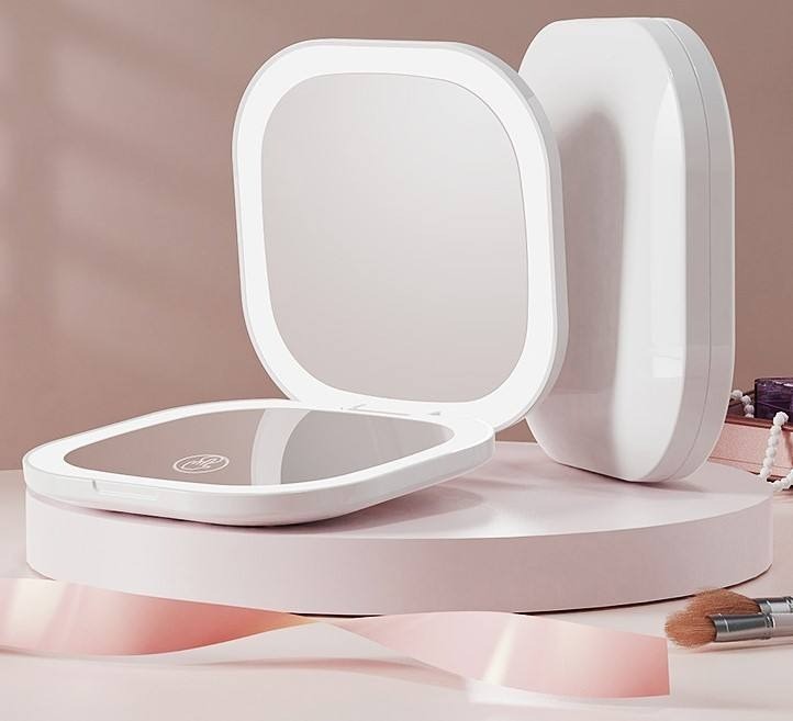 portable folding square makeup mirror