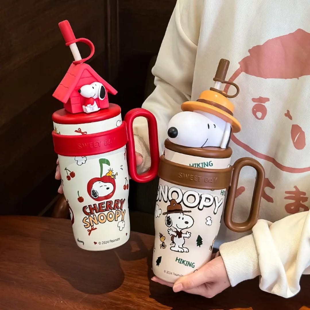 Cherry Snoopy & Shinchan Cartoon Insulated Mug 