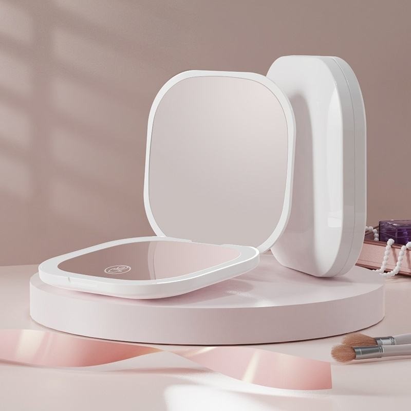 portable folding square makeup mirror