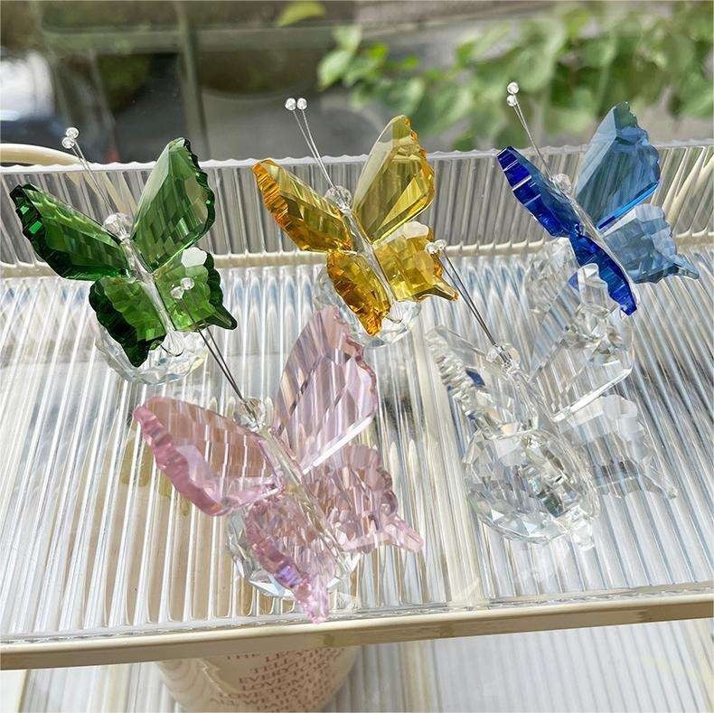 Butterfly Figurine Glass Ornament