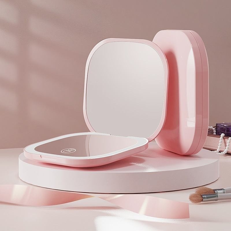 portable folding square makeup mirror