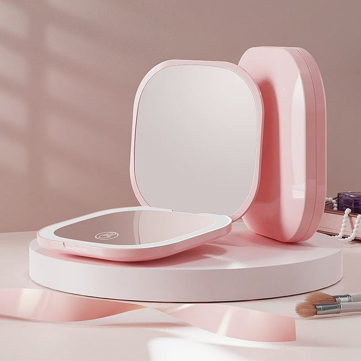 portable folding square makeup mirror