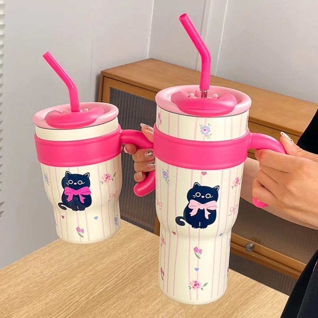 Black Cat Cartoon Tumbler