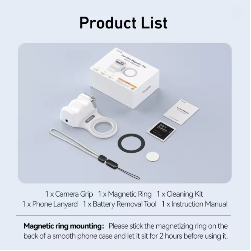 Magnetic Phone Camera Grip with Remote for iPhone & Android