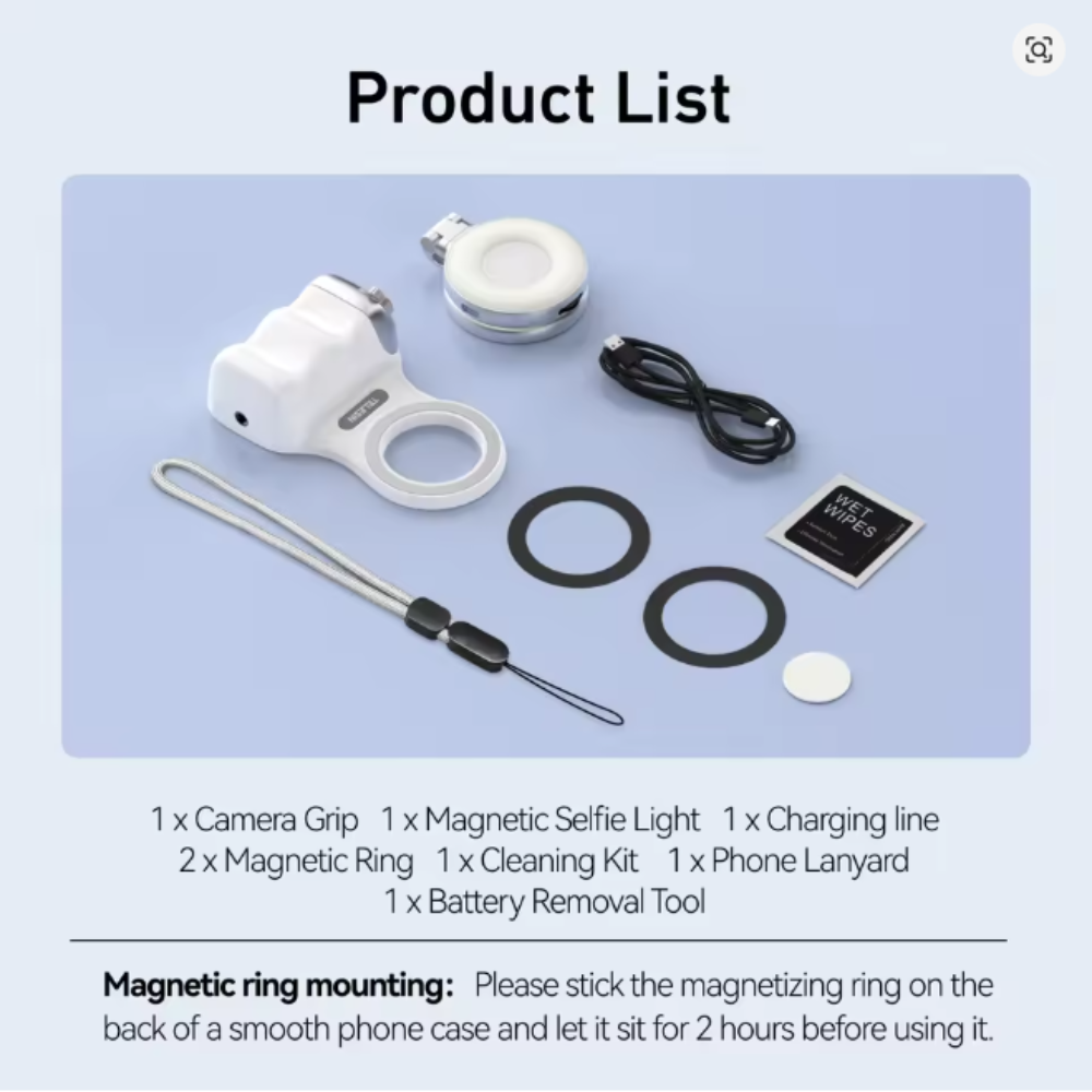 Magnetic Phone Camera Grip with Remote for iPhone & Android