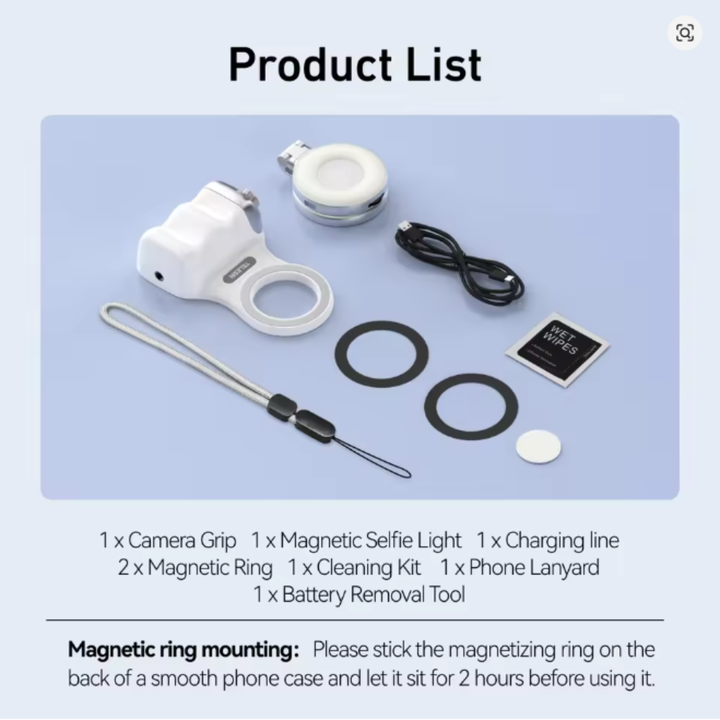 Magnetic Phone Camera Grip with Remote for iPhone & Android