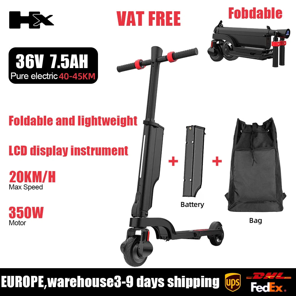 HX X6 Electric Scooter Adult 350W 7.5AH 36V 25KM/H Foldable Electric Kick E Scooter 5.5 inch Wheel EScooter For Adult Children