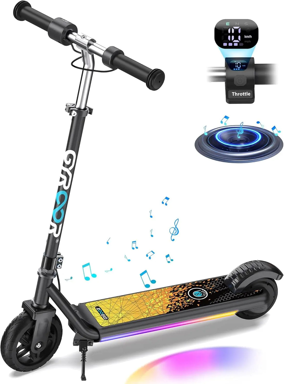 Electric Scooter for Kids, LED Dispaly, 150W Powerful Motor, Dual Brake System, Adjustable Height and Speed, Best Presents