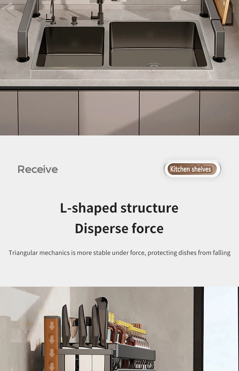Kitchen Sink Dish Drainer Organizer