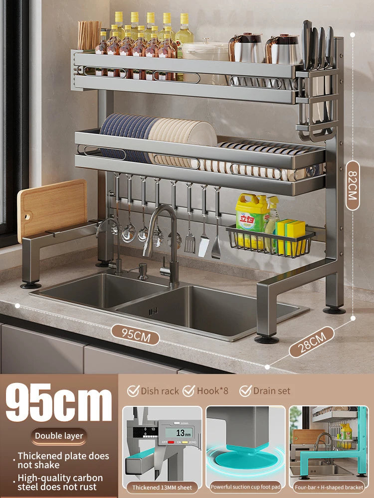 Kitchen Sink Dish Drainer Organizer