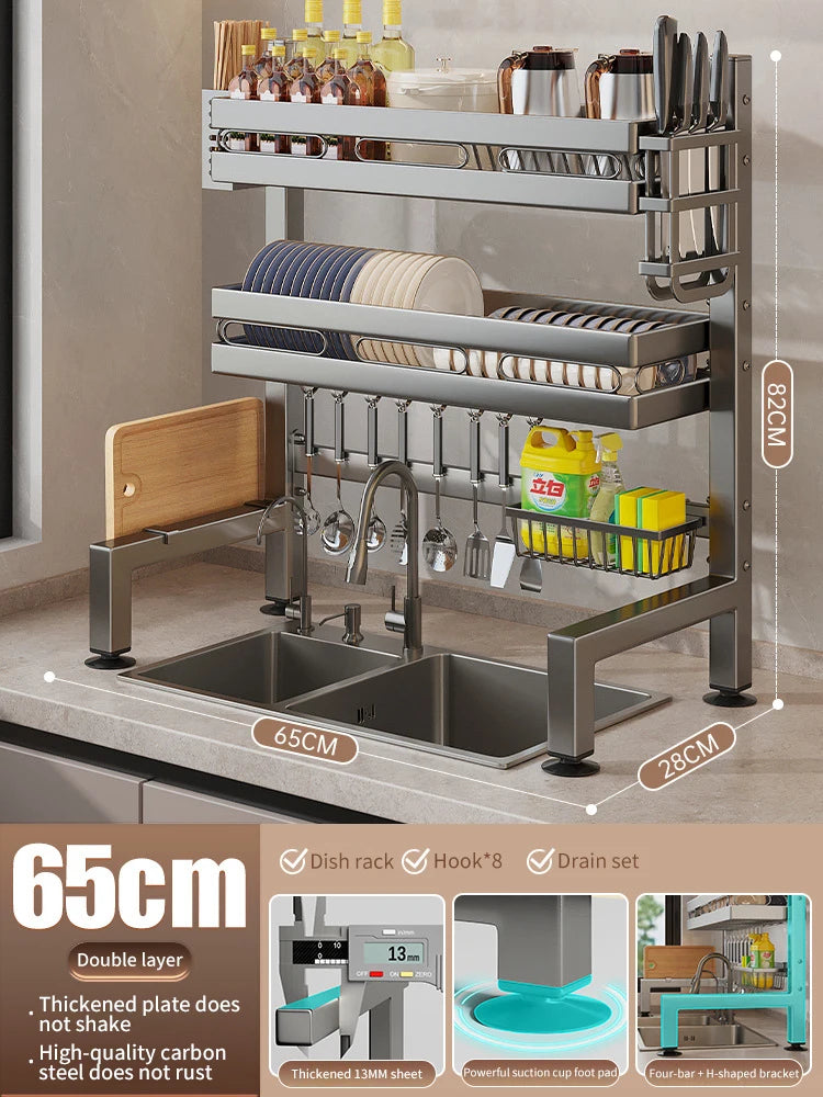 Kitchen Sink Dish Drainer Organizer