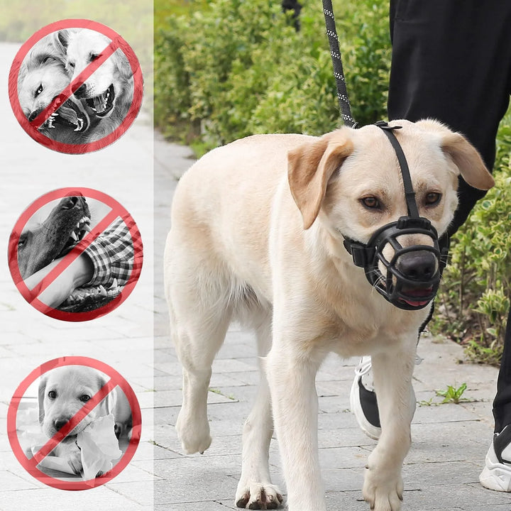 Soft Silicone Big Dog Muzzle Anti-biting Adjustable Muzzles Dogs Harness For Small Medium Large Doberman Bulldog Collar Supplies