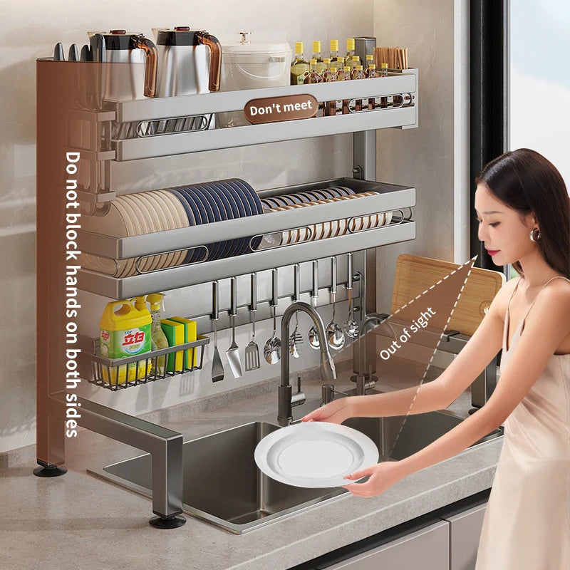 Kitchen Sink Dish Drainer Organizer