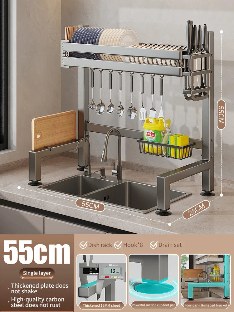 Kitchen Sink Dish Drainer Organizer