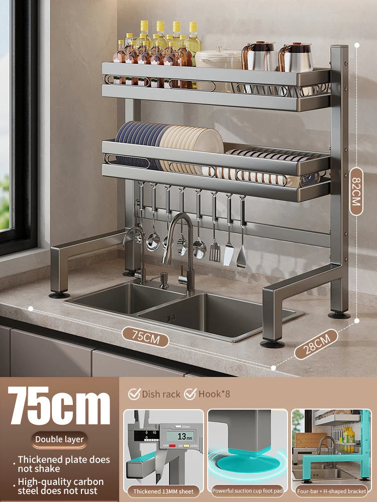 Kitchen Sink Dish Drainer Organizer