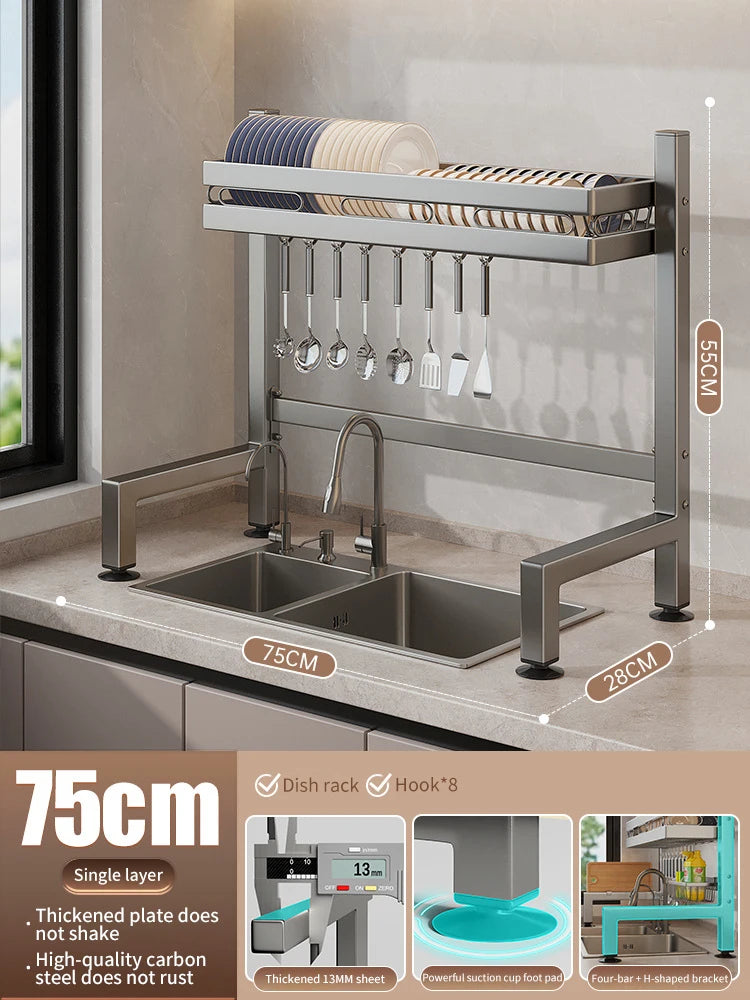 Kitchen Sink Dish Drainer Organizer