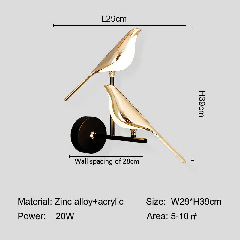 360° Rotatable LED Bird Wall Lamp