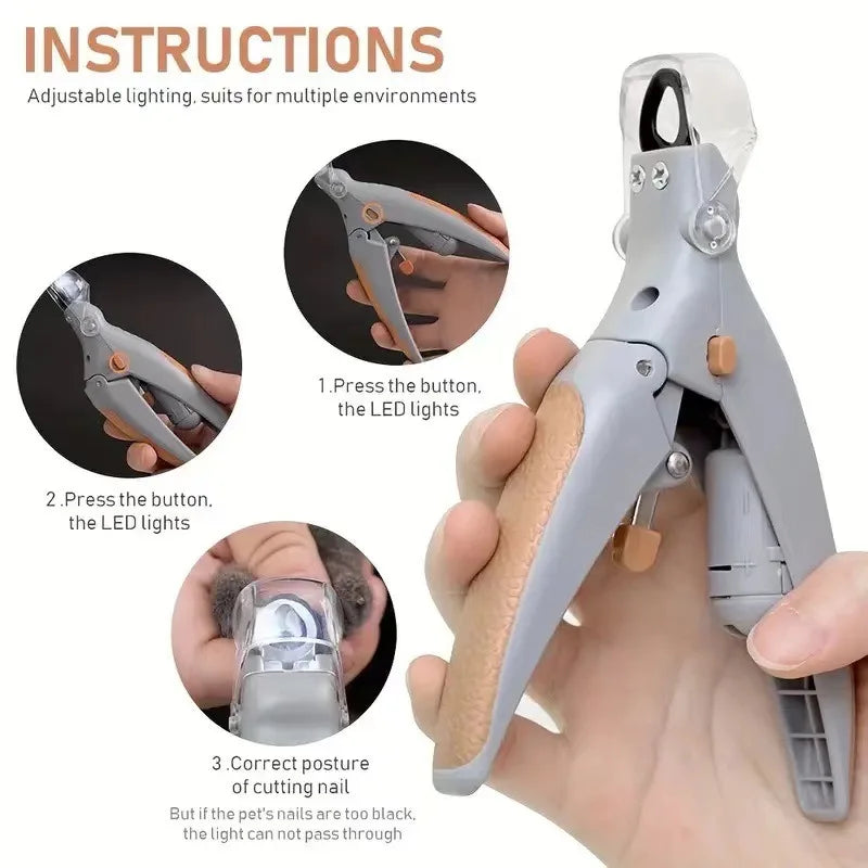 New Professional Pet Nail Clippers With LED Lights Cat and Dog Nail Clipper Tools Nail Clippers Clippers Pet Supplies For Dog