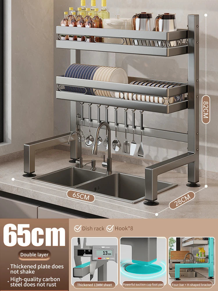 Kitchen Sink Dish Drainer Organizer