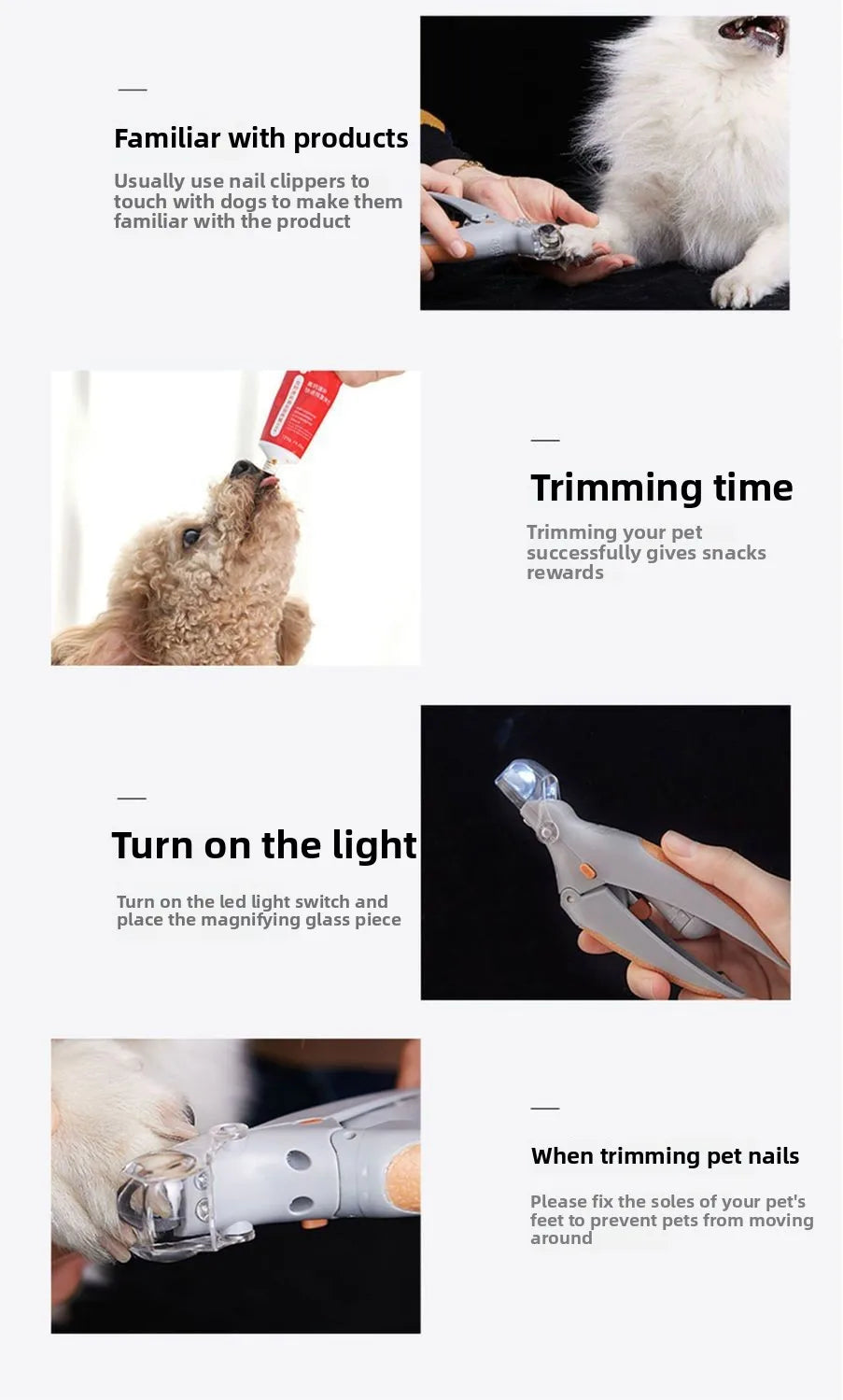New Professional Pet Nail Clippers With LED Lights Cat and Dog Nail Clipper Tools Nail Clippers Clippers Pet Supplies For Dog
