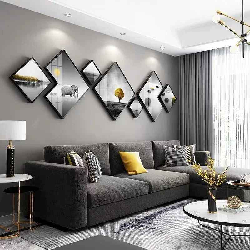 sofa background wall decore