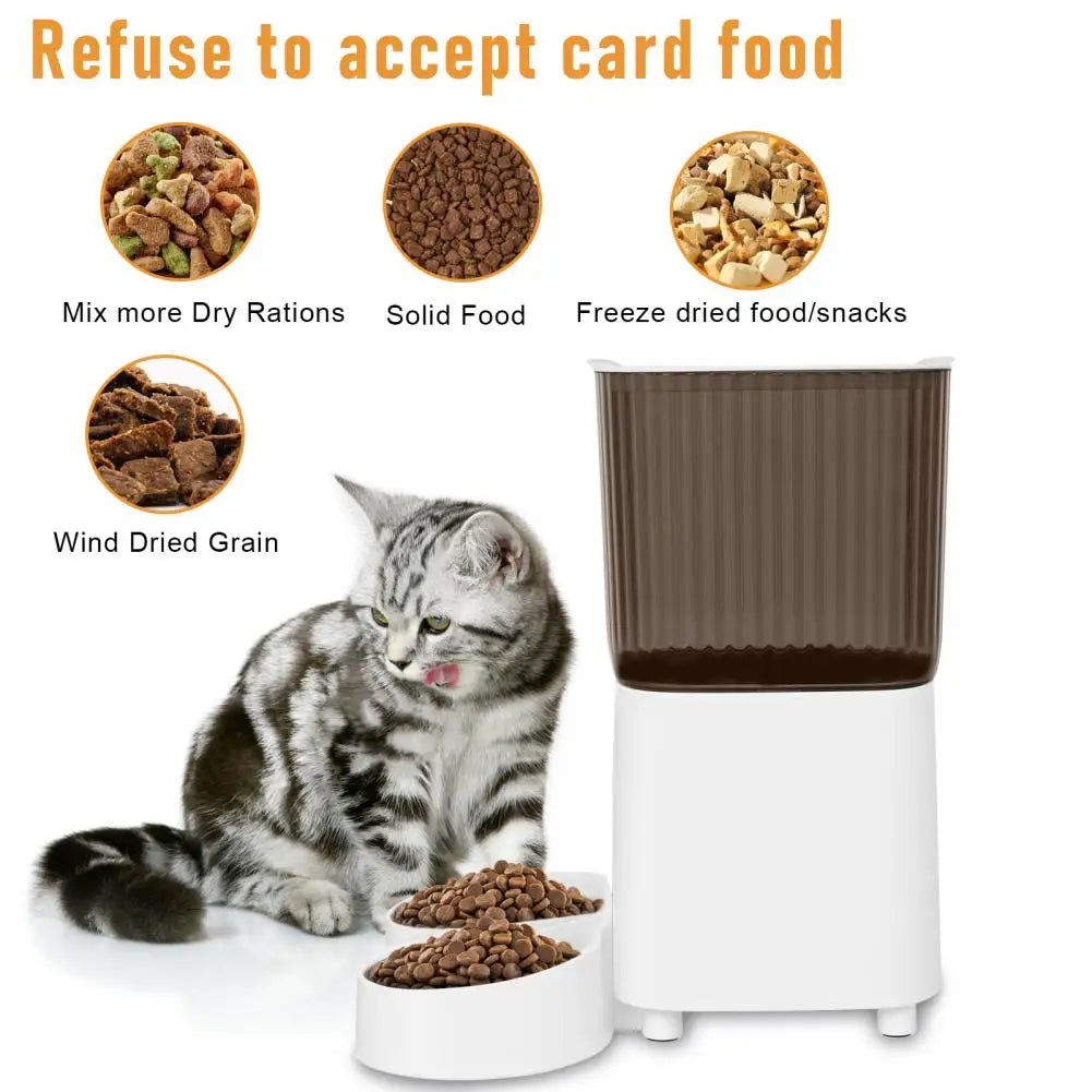 Pet Automatic Feeders 5L Smart Dong/cat Feeder With Dual Bowls WiFi APP Remote Control Cat Food Dispenser USB Power Dog Feeder