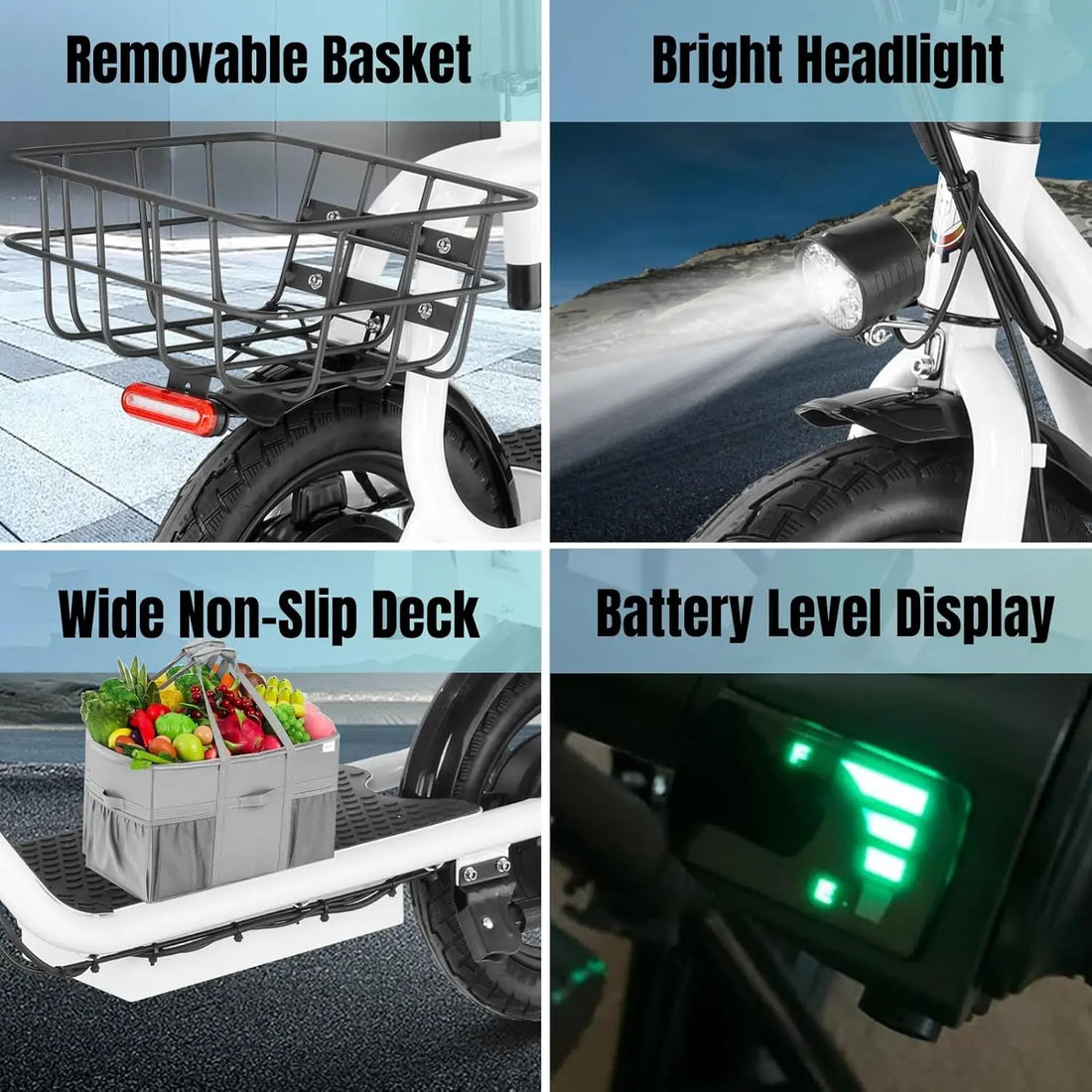 Peak 1200W Electric Scooter Adults, 20 MPH Top Speed 30 Miles Range,Foldable Electric Scooter w/Seat,