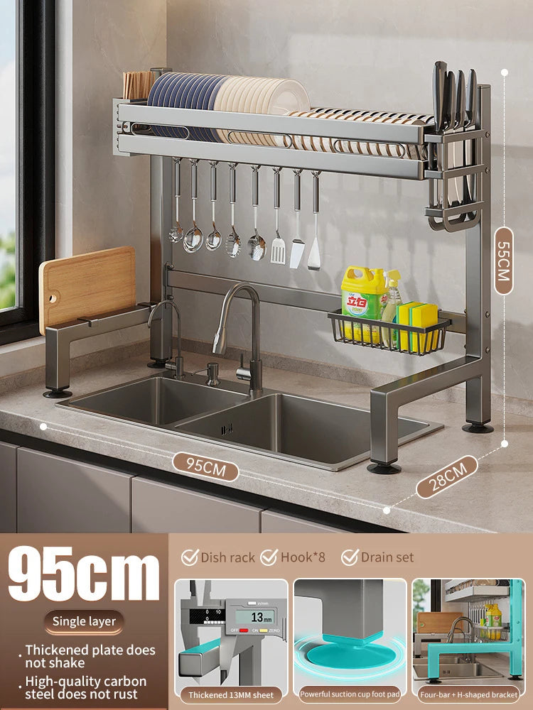 Kitchen Sink Dish Drainer Organizer
