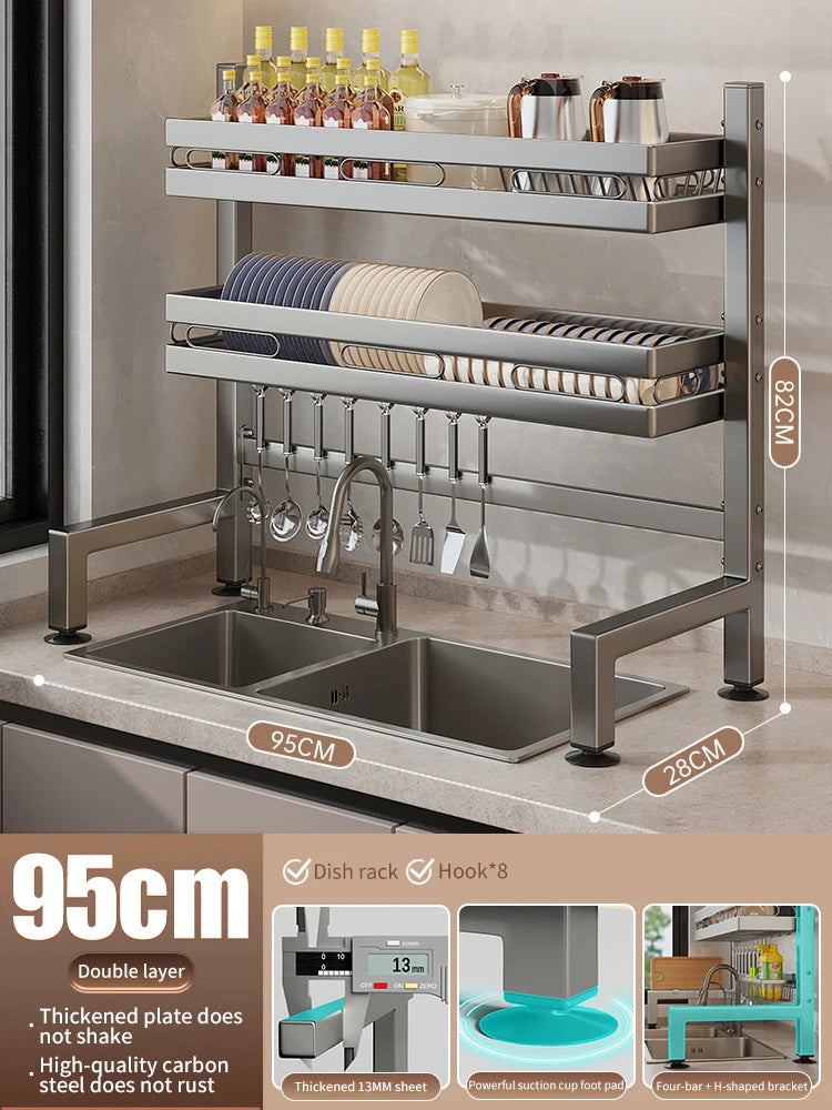 Kitchen Sink Dish Drainer Organizer