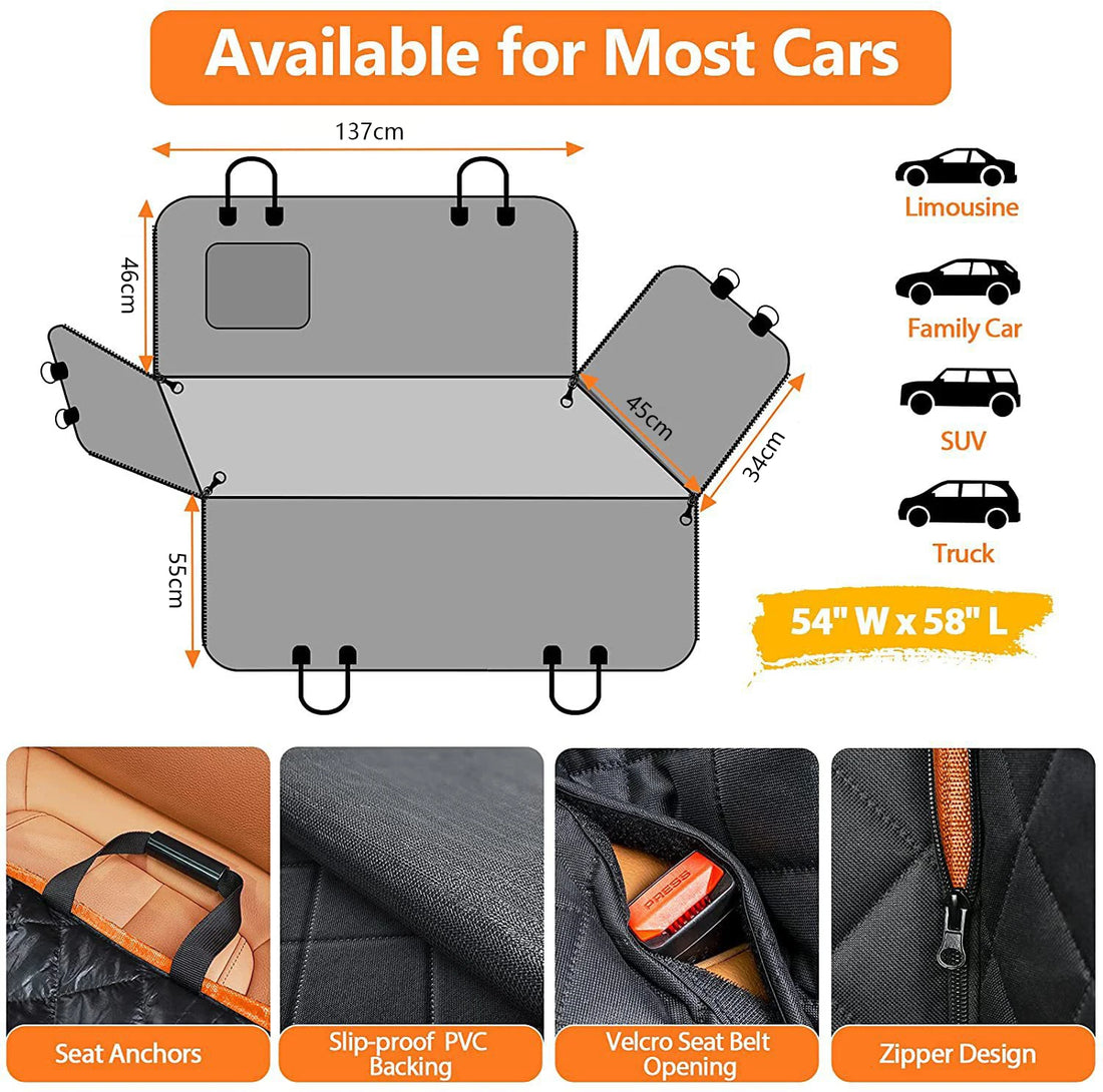 Dog Car Seat Cover Waterproof Pet Dog Carriers Travel Mat Hammock For Small Medium Large Dogs Car Rear Back Seat Safety Pad
