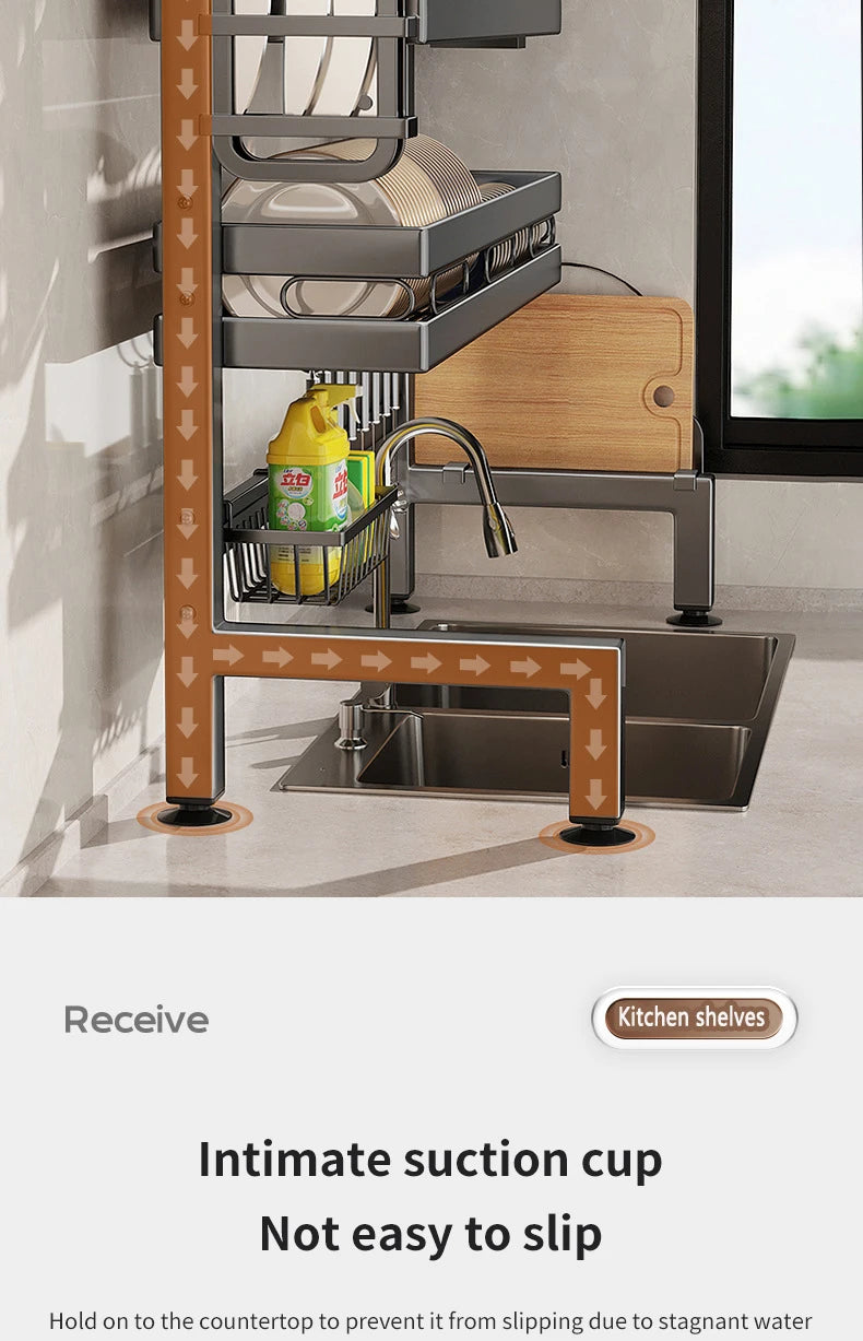 Kitchen Sink Dish Drainer Organizer