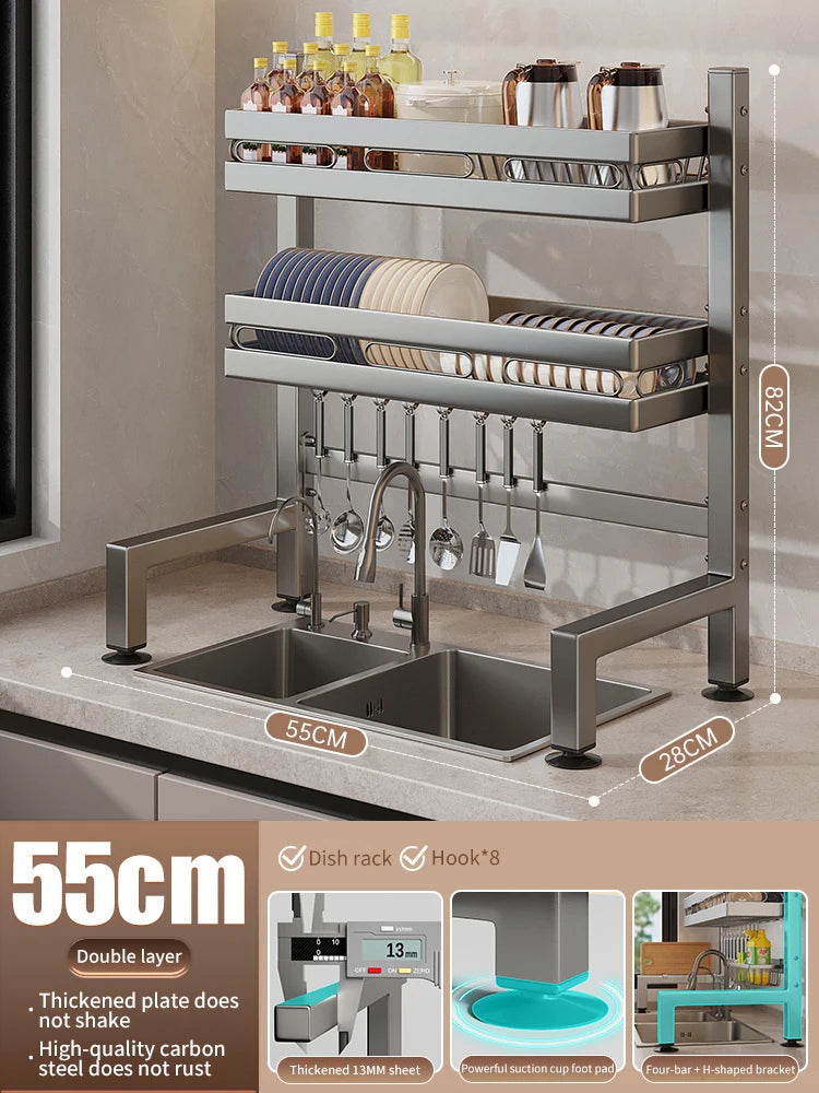 Kitchen Sink Dish Drainer Organizer