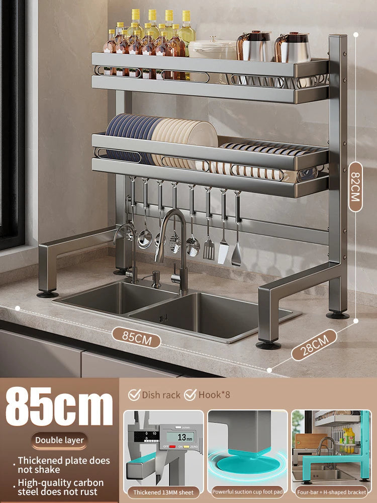 Kitchen Sink Dish Drainer Organizer