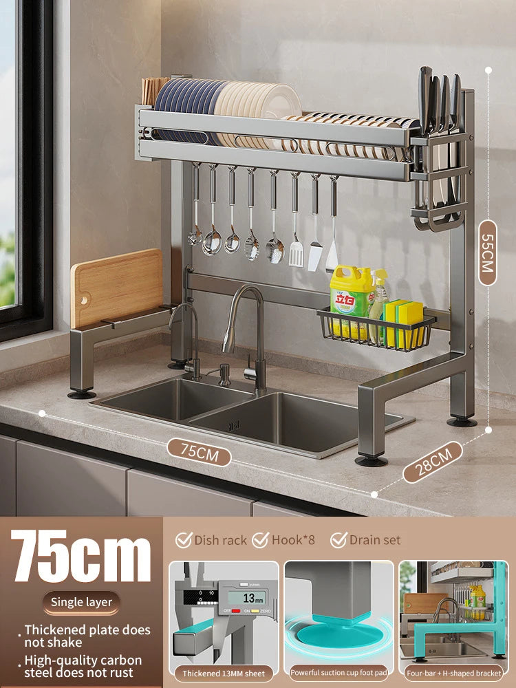 Kitchen Sink Dish Drainer Organizer