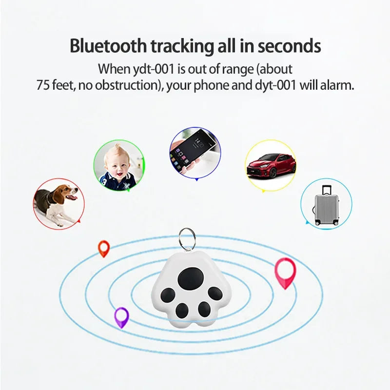 GPS Tracker Mini Fashion Smart Pets Dog Cat Pet Locator Bluetooth Tracker Child Bag Key Finder Locator Reminder for IOS/ Android
