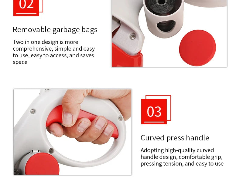 Pet Poop Picker Portable Scooper Animal Waste Sanitary Pickup Remover Dog Outdoor Cleaner Garbage Picker Poop Bag Excrement Tool