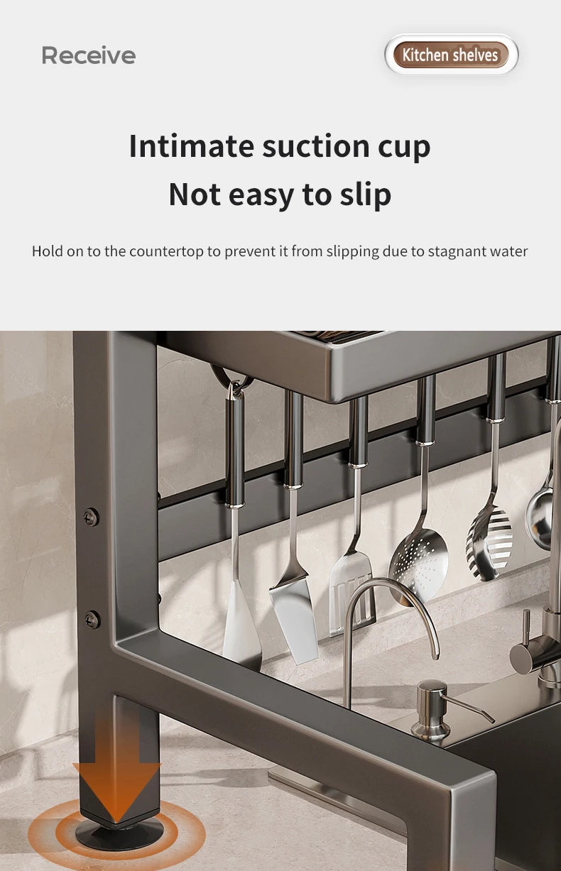 Kitchen Sink Dish Drainer Organizer