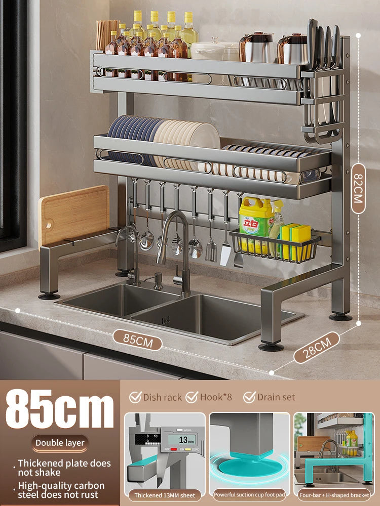 Kitchen Sink Dish Drainer Organizer