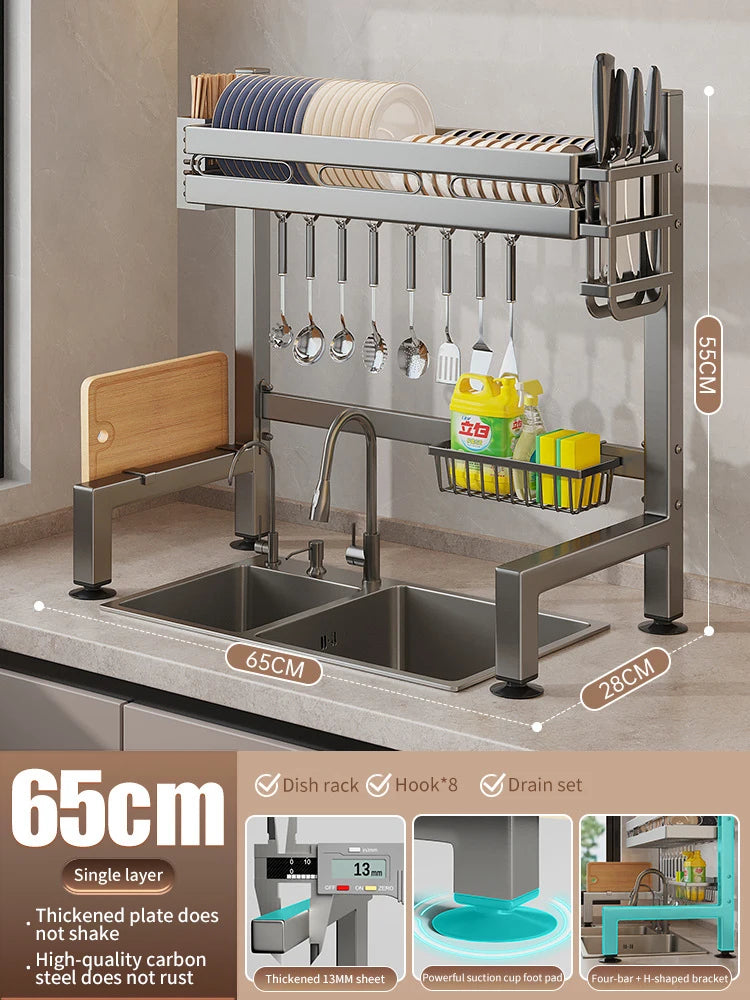 Kitchen Sink Dish Drainer Organizer