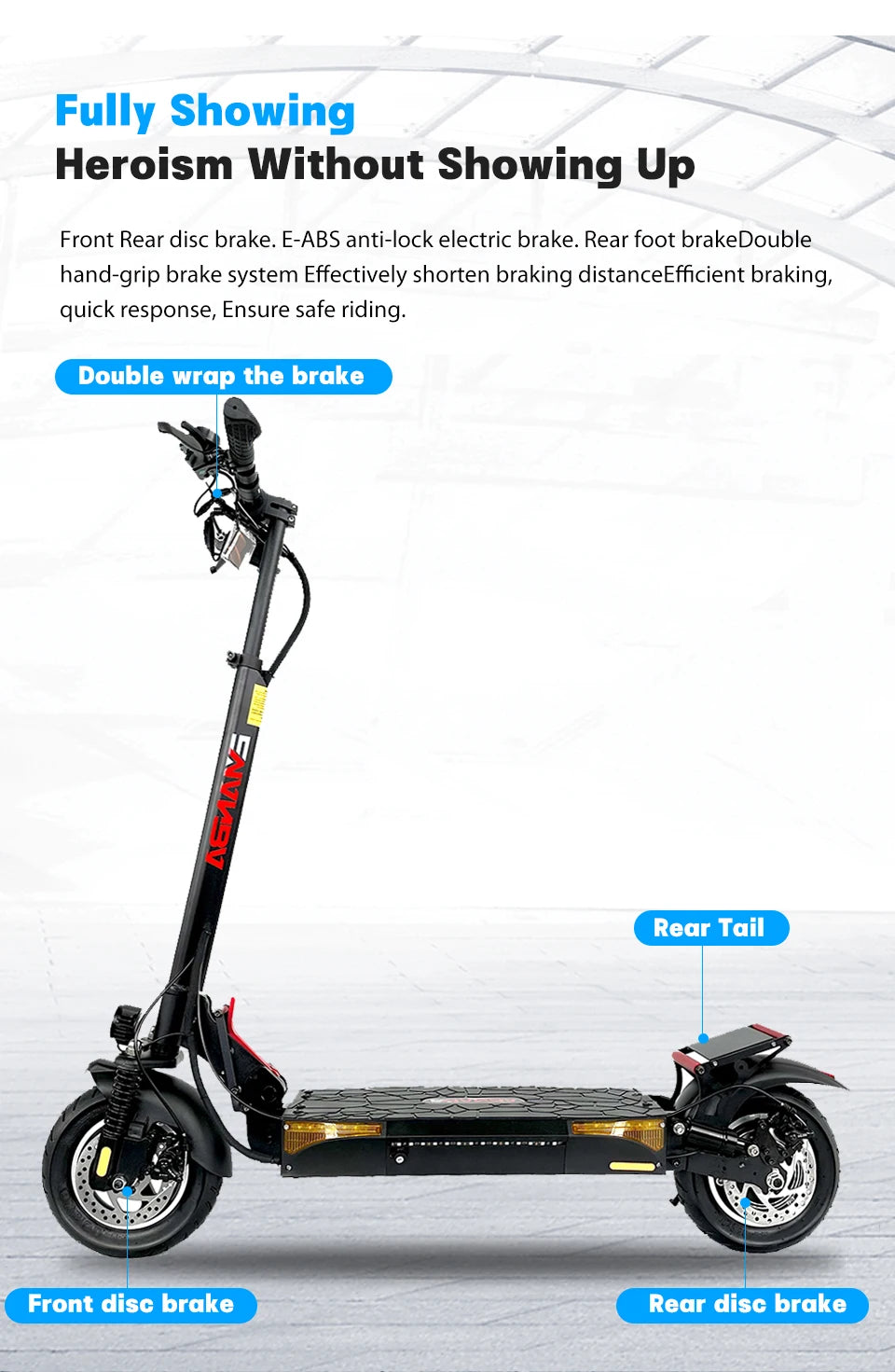 European US Warehouse Foldable 2 Wheel Portable Mobility Electric Scooter 800w For Adult