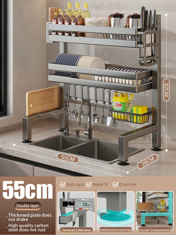 Kitchen Sink Dish Drainer Organizer