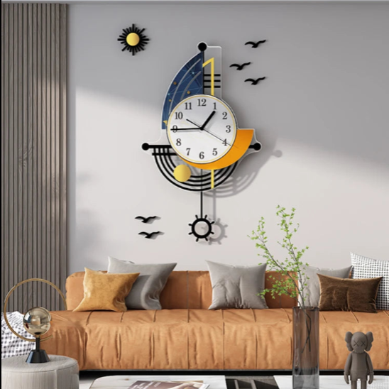 Sailboat Wall Clock Living Room Decor